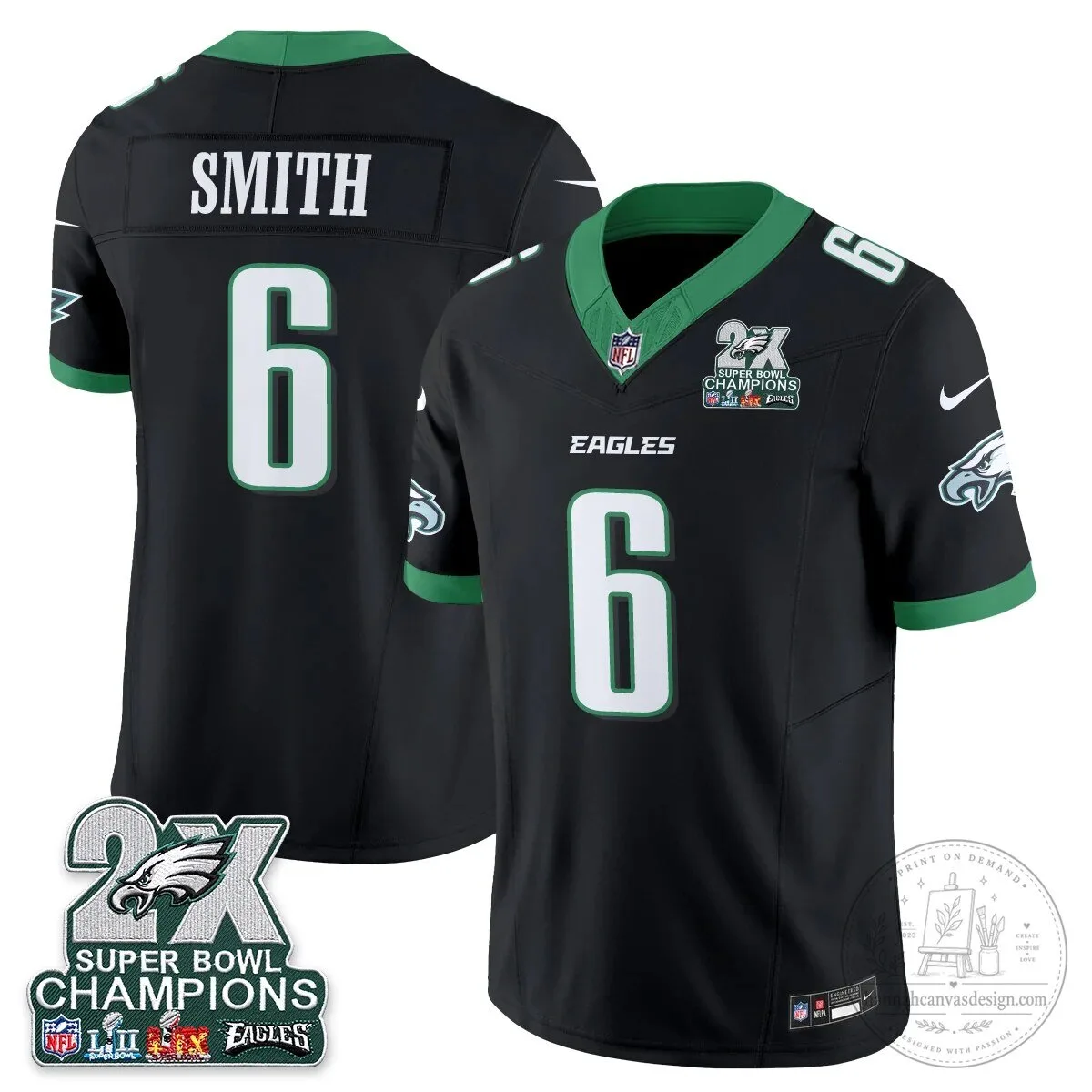 Philadelphia Eagles Fan Jalen Hurts Super Bowl Champions Black Football Jersey 46 Philadelphia Eagles Fan Jalen Hurts Super Bowl Champions Black Football Jersey