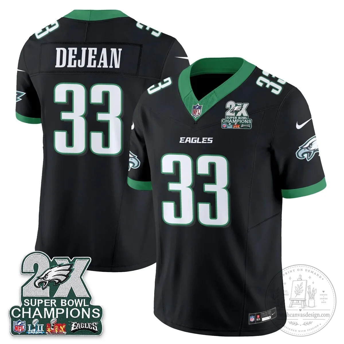 Philadelphia Eagles Fan Jalen Hurts Super Bowl Champions Black Football Jersey 47 Philadelphia Eagles Fan Jalen Hurts Super Bowl Champions Black Football Jersey