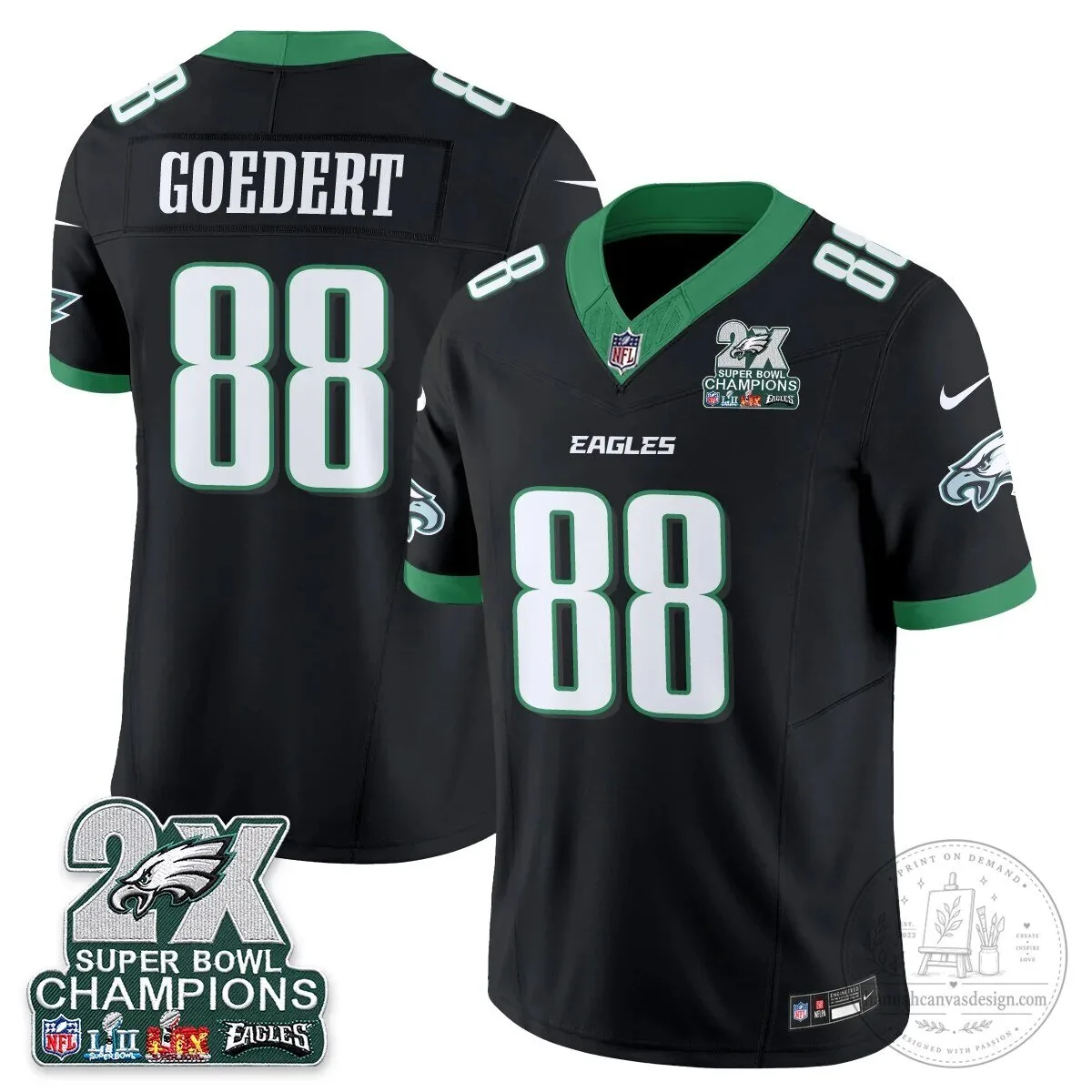 Philadelphia Eagles Fan Jalen Hurts Super Bowl Champions Black Football Jersey 50 Philadelphia Eagles Fan Jalen Hurts Super Bowl Champions Black Football Jersey