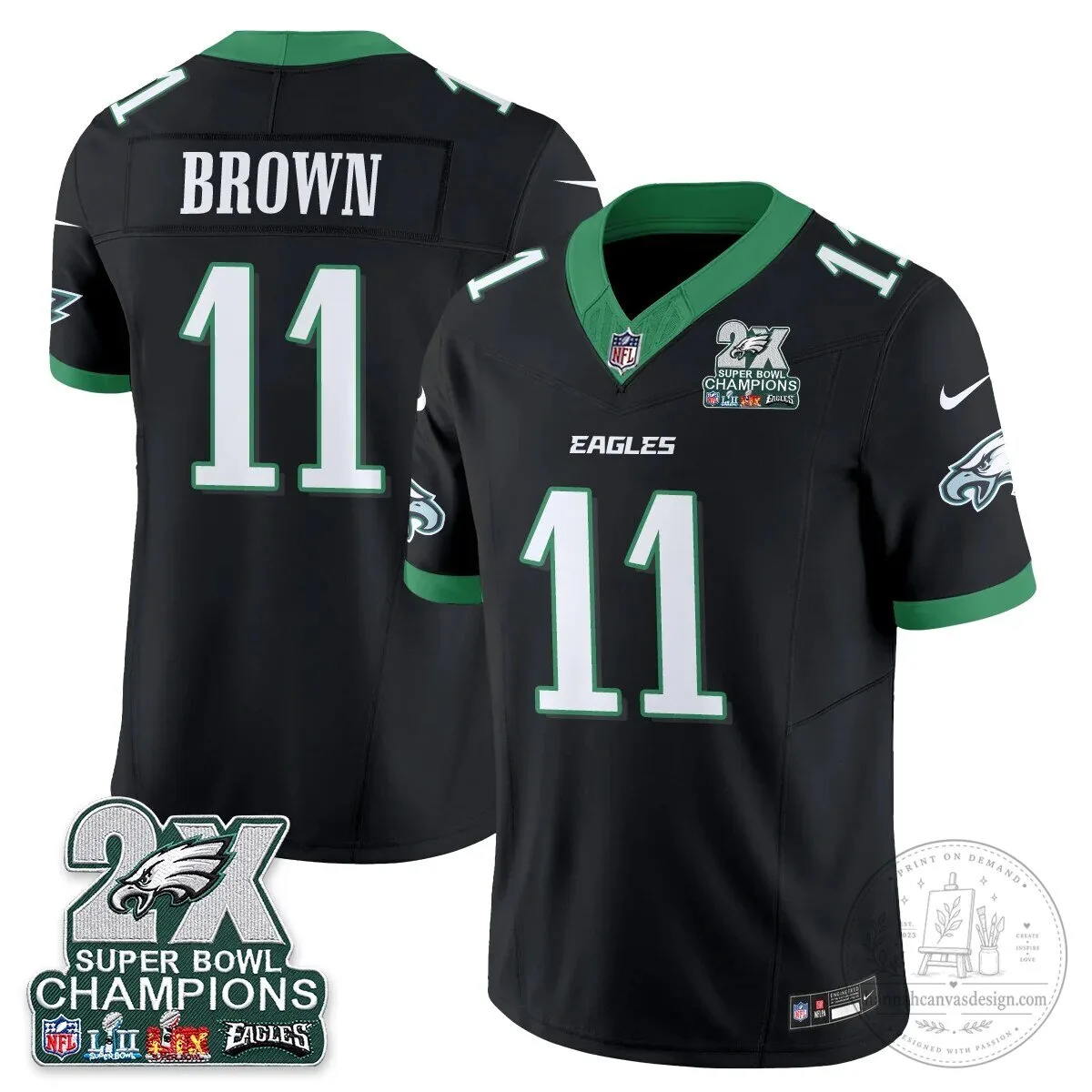Philadelphia Eagles Fan Jalen Hurts Super Bowl Champions Black Football Jersey 54 Philadelphia Eagles Fan Jalen Hurts Super Bowl Champions Black Football Jersey