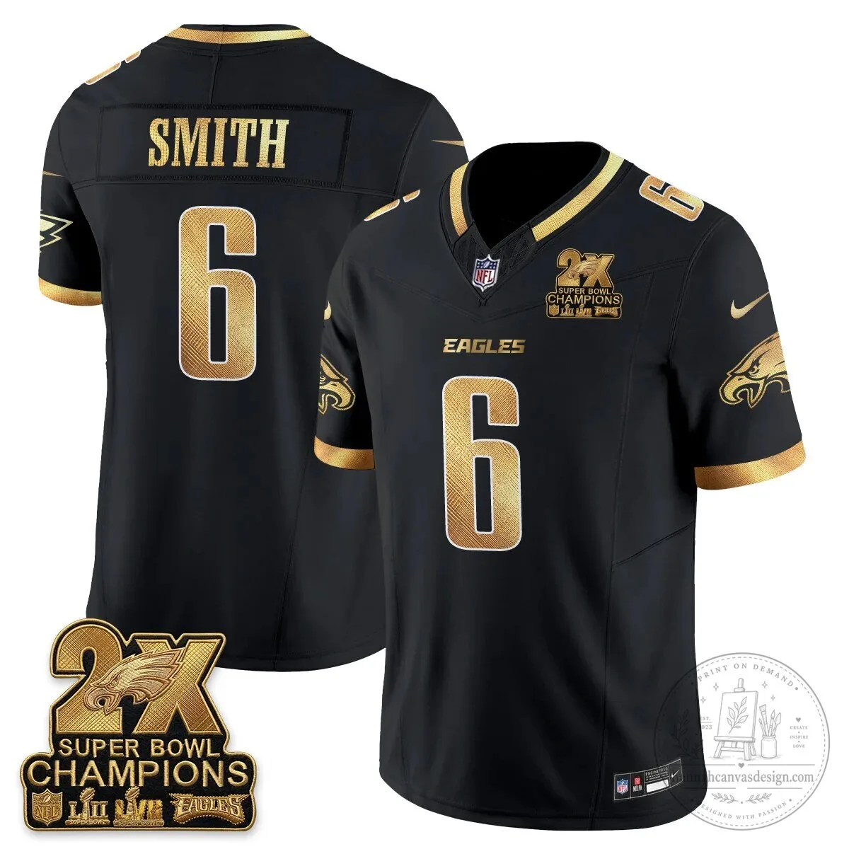 Philadelphia Eagles Fan Jalen Hurts Super Bowl Champions Black Football Jersey 57 Philadelphia Eagles Fan Jalen Hurts Super Bowl Champions Black Football Jersey