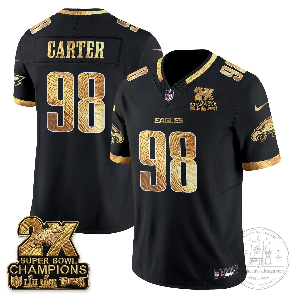 Philadelphia Eagles Fan Jalen Hurts Super Bowl Champions Black Football Jersey 59 Philadelphia Eagles Fan Jalen Hurts Super Bowl Champions Black Football Jersey