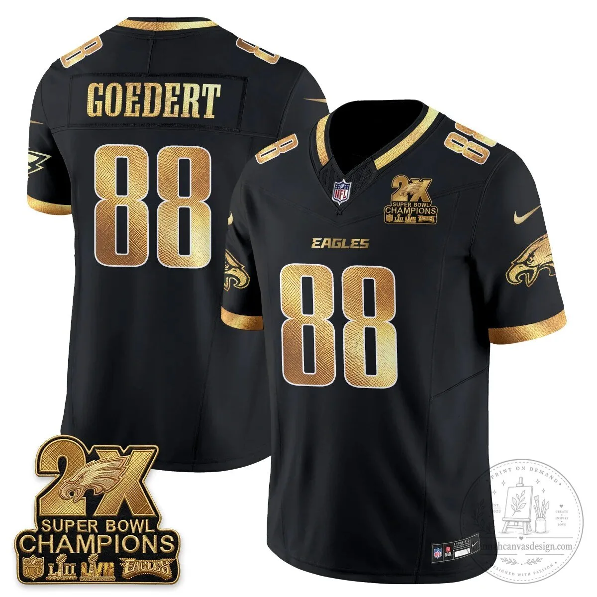 Philadelphia Eagles Fan Jalen Hurts Super Bowl Champions Black Football Jersey 61 Philadelphia Eagles Fan Jalen Hurts Super Bowl Champions Black Football Jersey