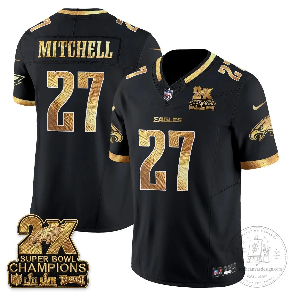 Philadelphia Eagles Fan Jalen Hurts Super Bowl Champions Black Football Jersey 62 Philadelphia Eagles Fan Jalen Hurts Super Bowl Champions Black Football Jersey