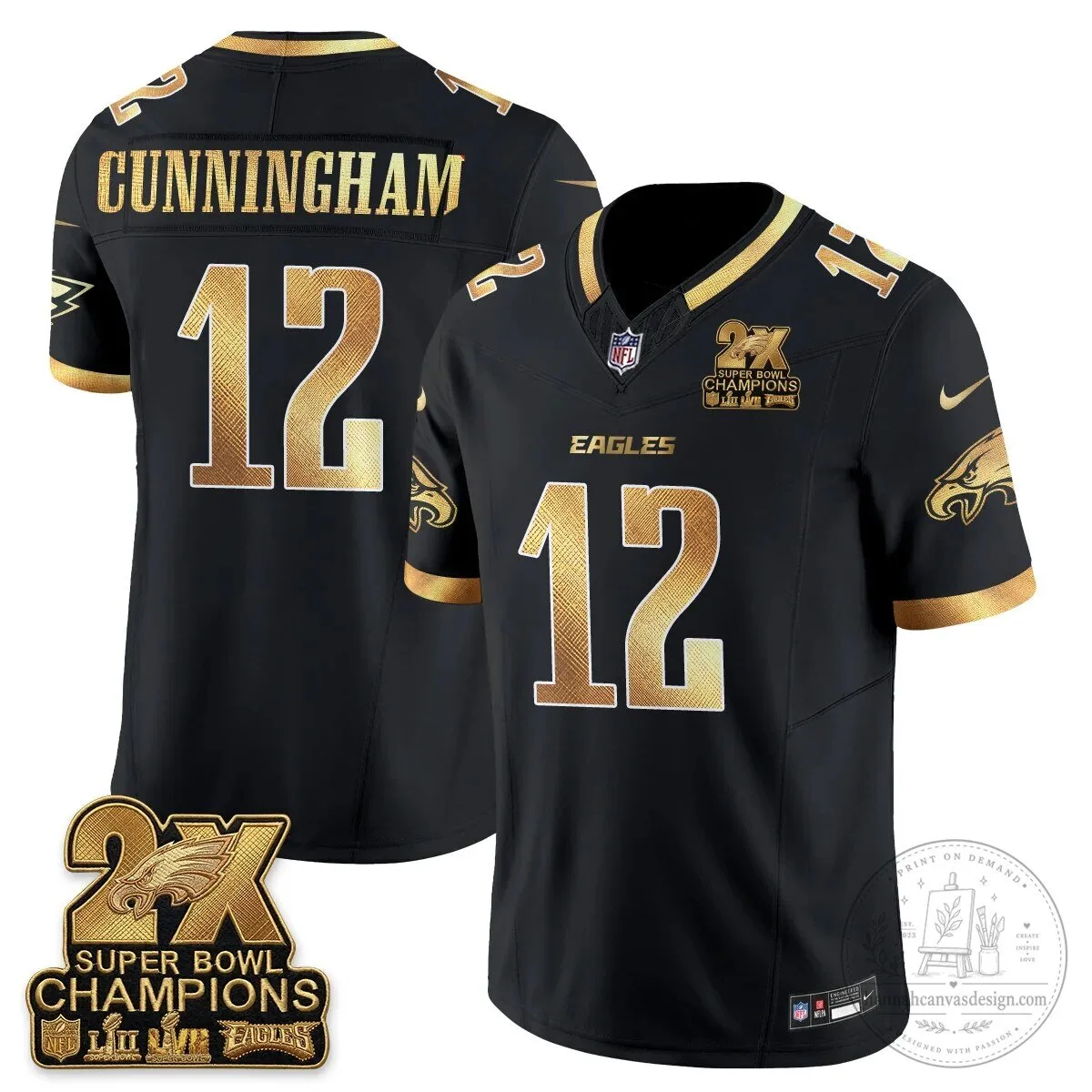 Philadelphia Eagles Fan Jalen Hurts Super Bowl Champions Black Football Jersey 64 Philadelphia Eagles Fan Jalen Hurts Super Bowl Champions Black Football Jersey