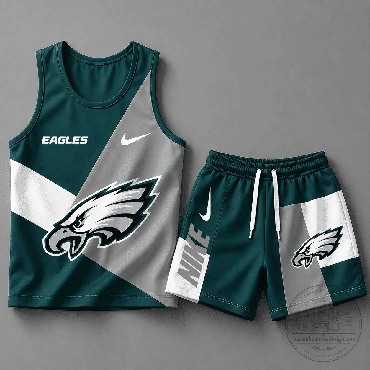 Philadelphia Eagles National Football League Color Block Athletic Tank Top and Shorts Set