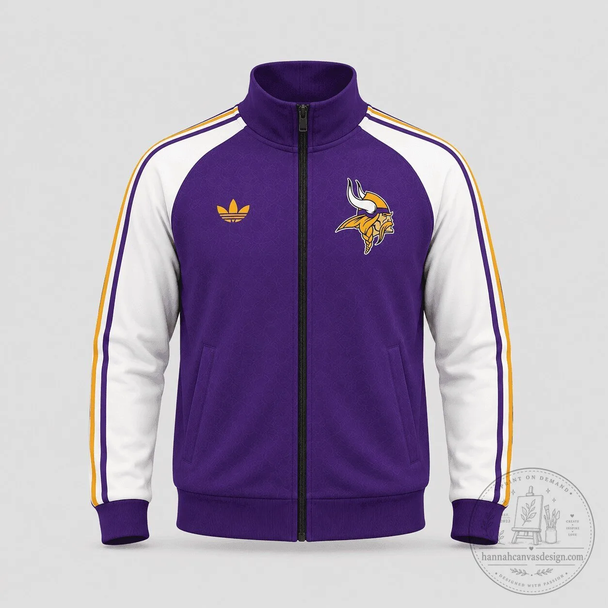Minnesota Vikings Football Team Purple and White Full-Zip Track Jacket