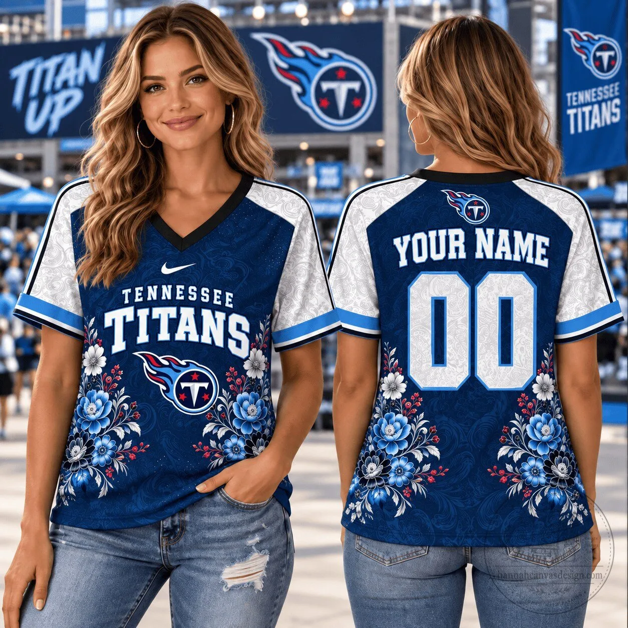 Tennessee Titans Personalized V-Neck 1d Fan Shirt