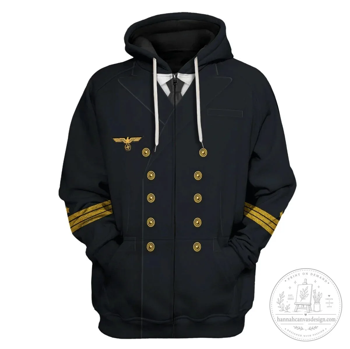 German World War II Kriegsmarine Naval Officer Uniform Costume Hoodie 14 German World War II Kriegsmarine Naval Officer Uniform Costume Hoodie