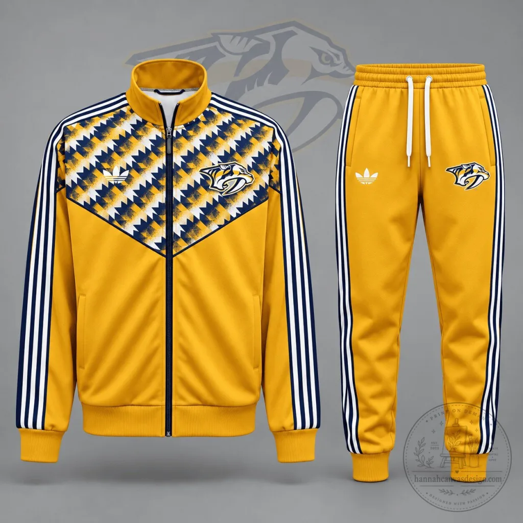 Nashville Predators National Hockey League Yellow Tracksuit Nashville Predators National Hockey League Yellow Tracksuit
