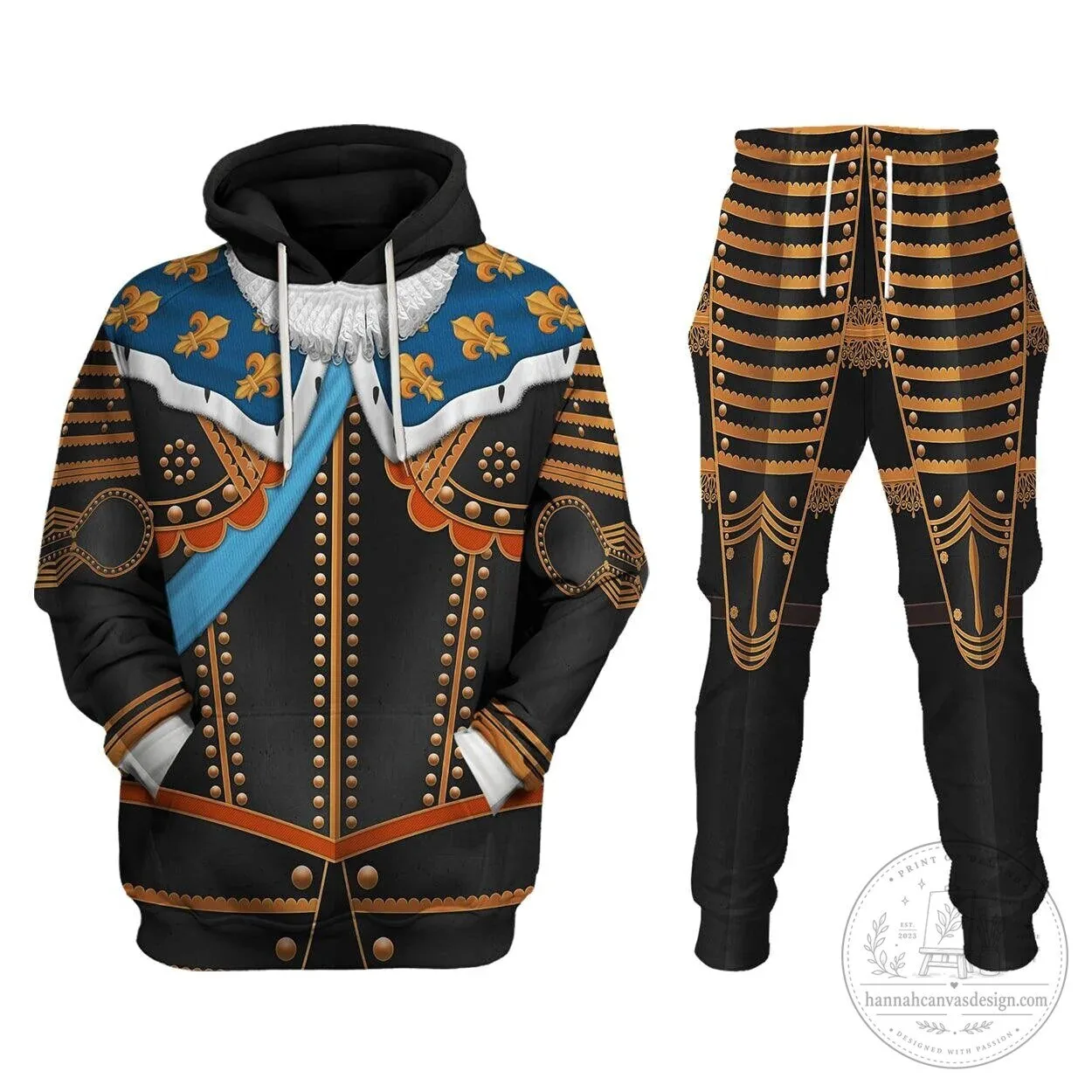 Louis XIII of France Warrior King Costume All Over Print Hoodie