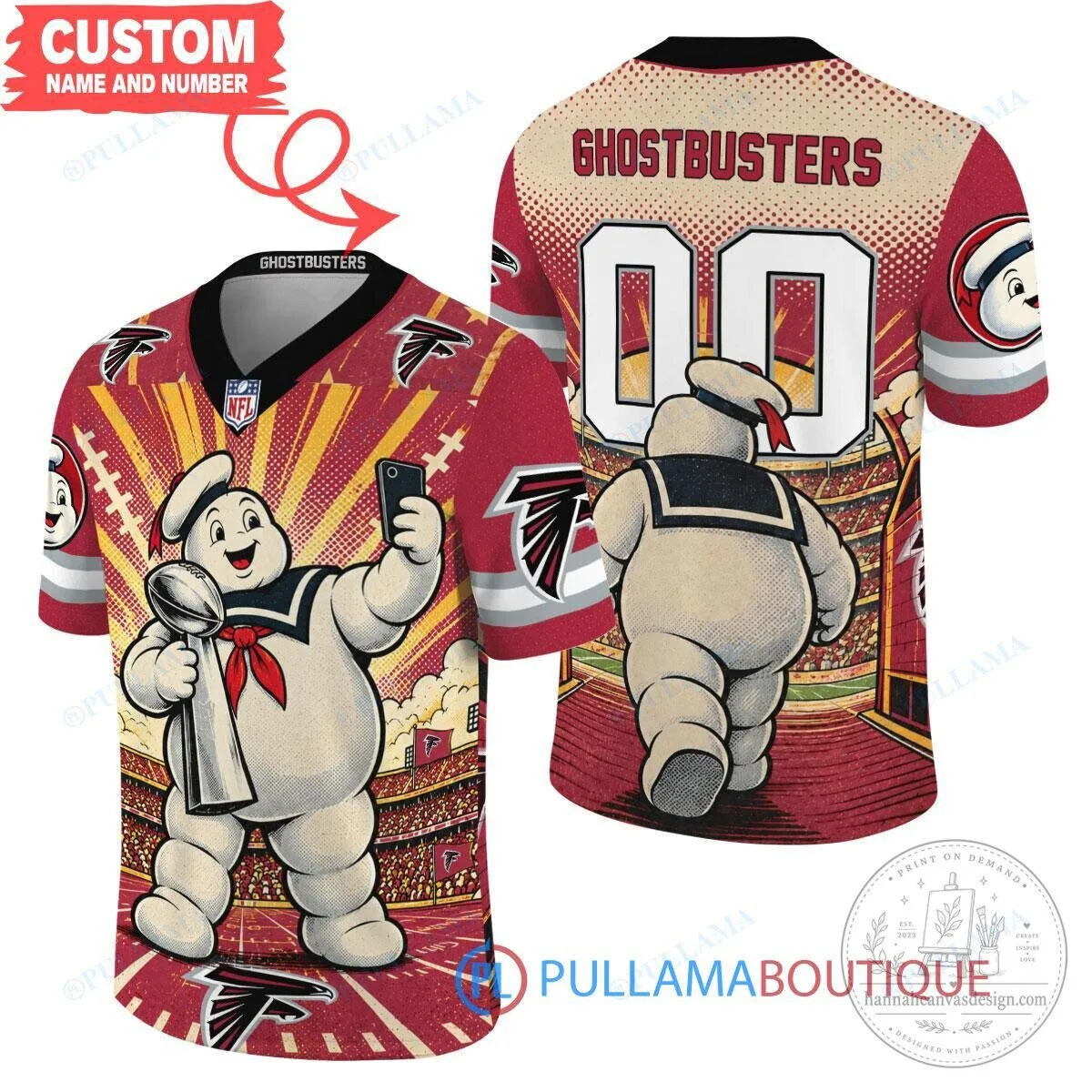 Atlanta Falcons Ghostbusters Stay Puft Marshmallow Man Football Jersey