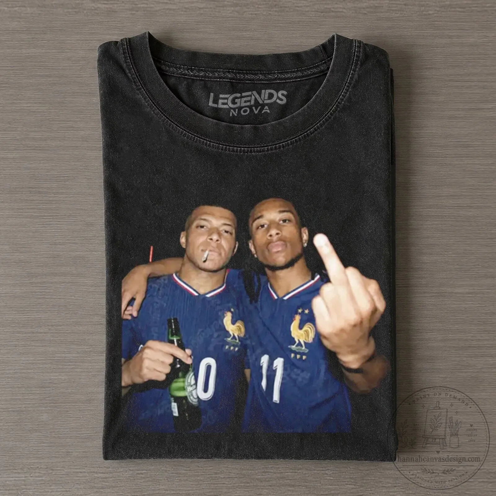 Ousmane Dembélé and Kylian Mbappé France Football Team Fan T-Shirt