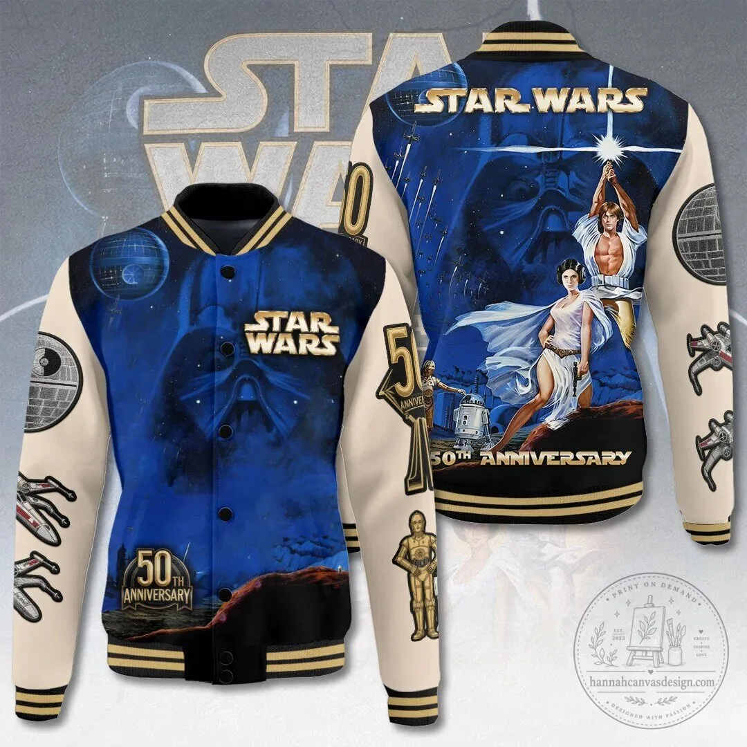 Star Wars 50th Anniversary Movie Poster Varsity Jacket