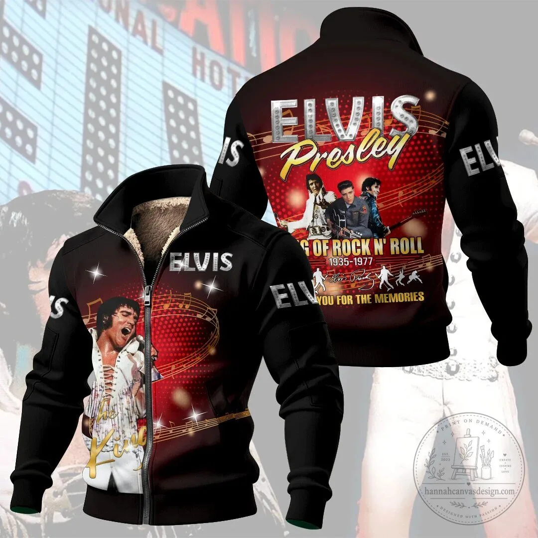 Elvis Presley King of Rock and Roll Fleece Jacket for Men and Women