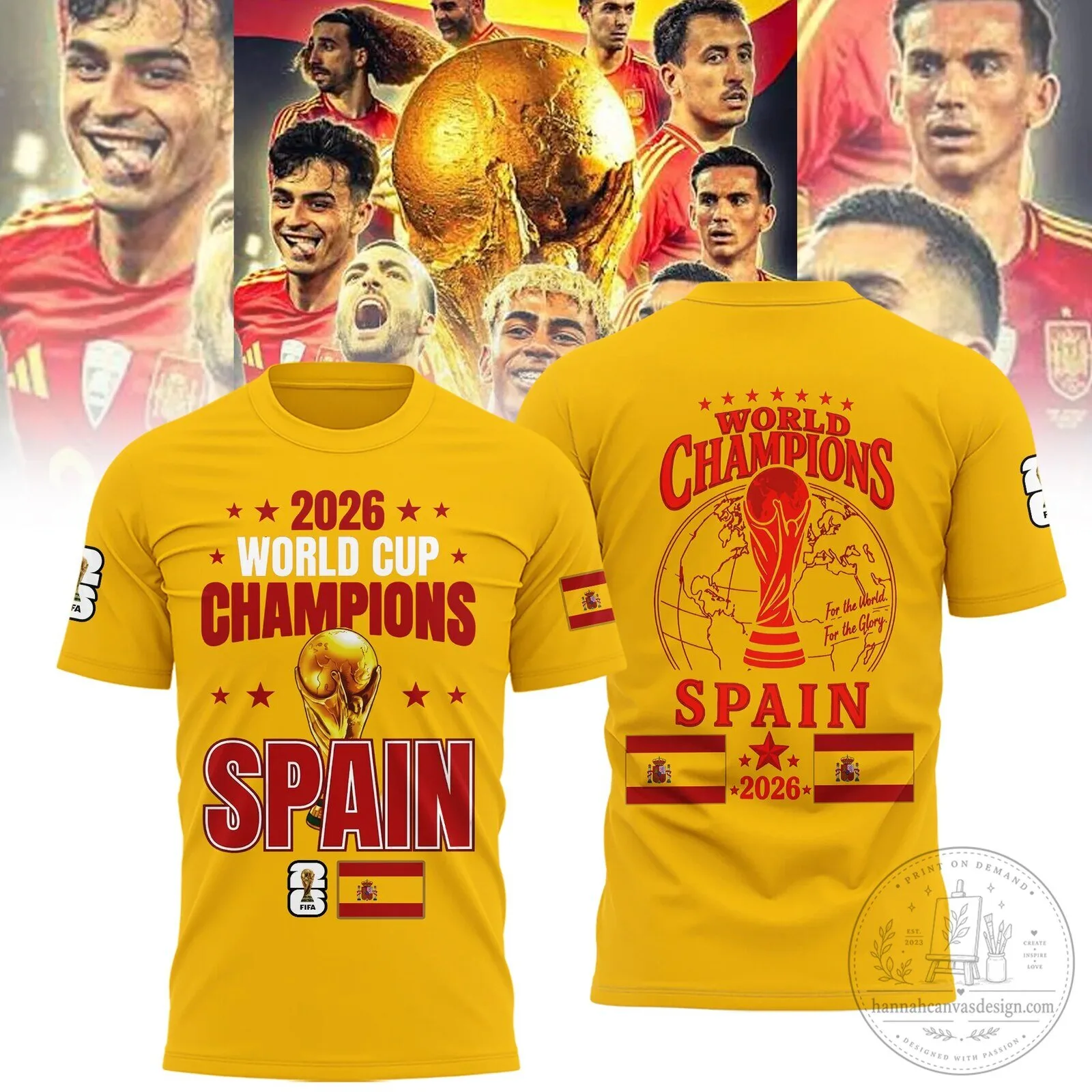 Commemorative T-Shirt for 2026 World Cup Champions - Spain National Football Team