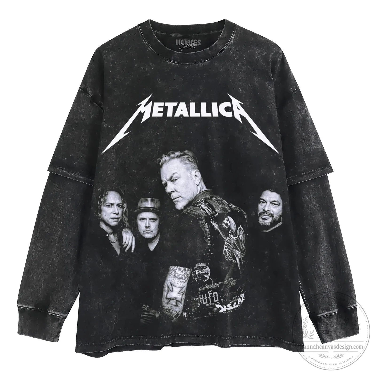 Metallica Band Members Black and White Photo Graphic Print T-Shirt 10 Metallica Band Members Black and White Photo Graphic Print T-Shirt