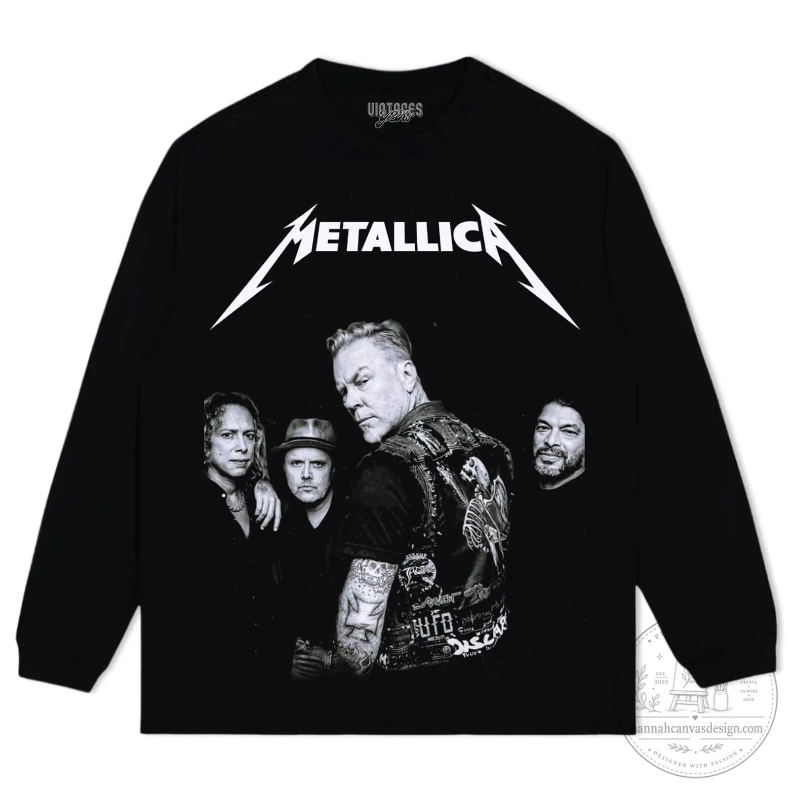 Metallica Band Members Black and White Photo Graphic Print T-Shirt 11 Metallica Band Members Black and White Photo Graphic Print T-Shirt