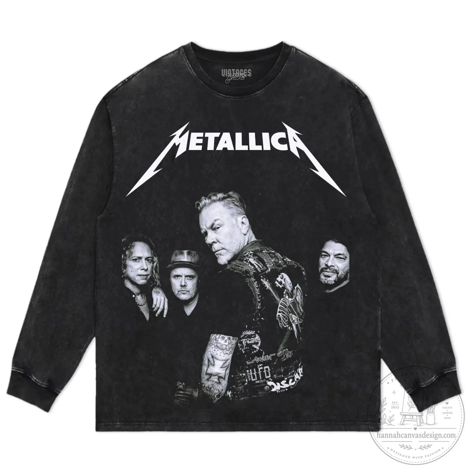 Metallica Band Members Black and White Photo Graphic Print T-Shirt 12 Metallica Band Members Black and White Photo Graphic Print T-Shirt