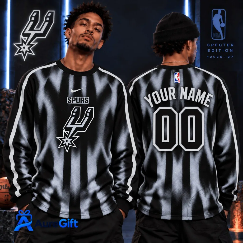 San Antonio Spurs NBA Personalized Black Tie Dye Long Sleeve Sweatshirt San Antonio Spurs NBA Personalized Black Tie Dye Long Sleeve Sweatshirt