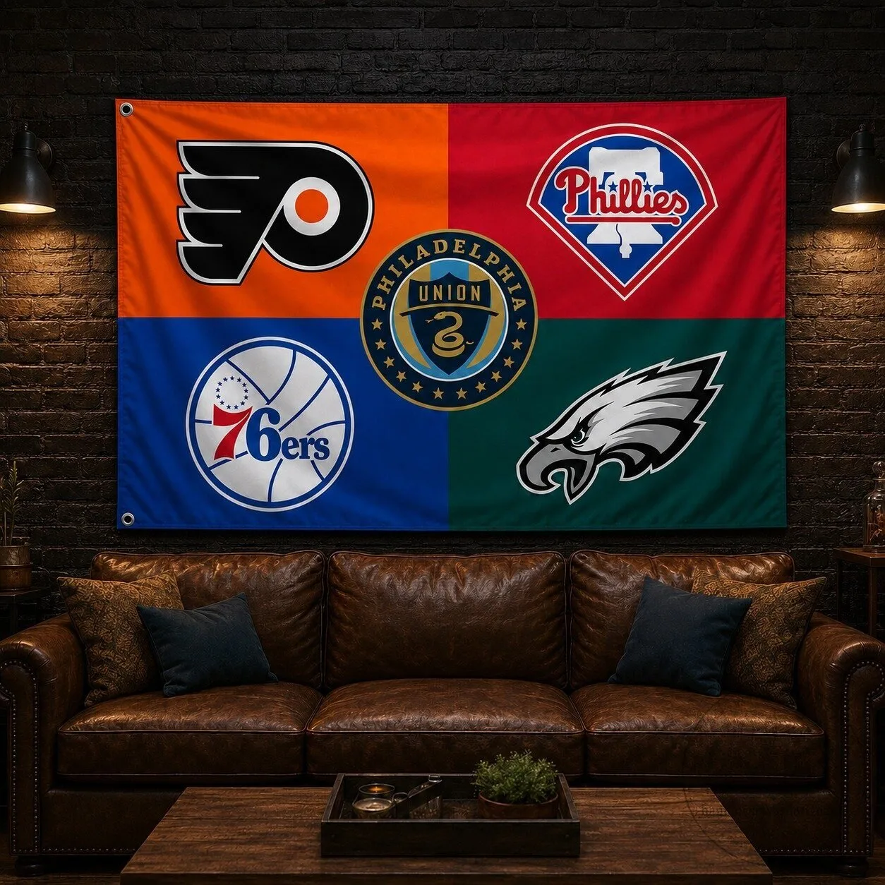 Philadelphia Sports Teams Color Block Flag for Fans House Decor 12 Philadelphia Sports Teams Color Block Flag for Fans House Decor
