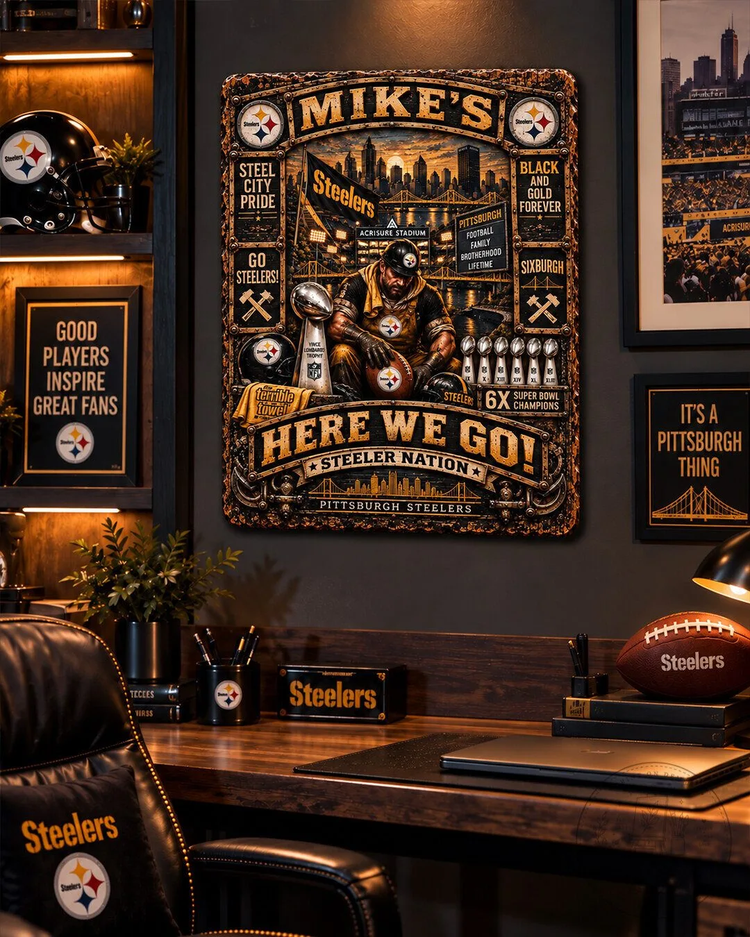 Pittsburgh Steelers Football Team Super Bowl Champions Wooden Wall Art 6 Pittsburgh Steelers Football Team Super Bowl Champions Wooden Wall Art