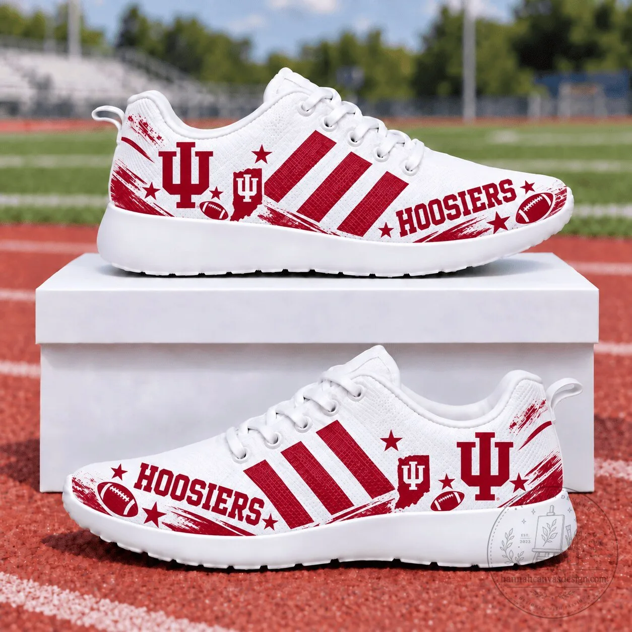 Indiana Hoosiers Football Team Fan Sporty Athletic Sneakers