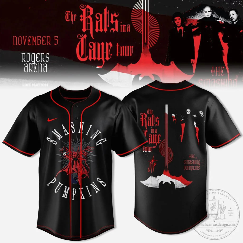 Black Baseball Jersey for The Smashing Pumpkins Rats in a Cage Tour Black Baseball Jersey for The Smashing Pumpkins Rats in a Cage Tour