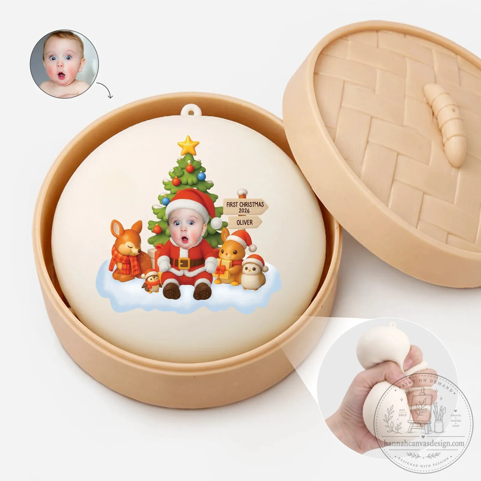 Personalized Baby's First Christmas Squishy Ornament
