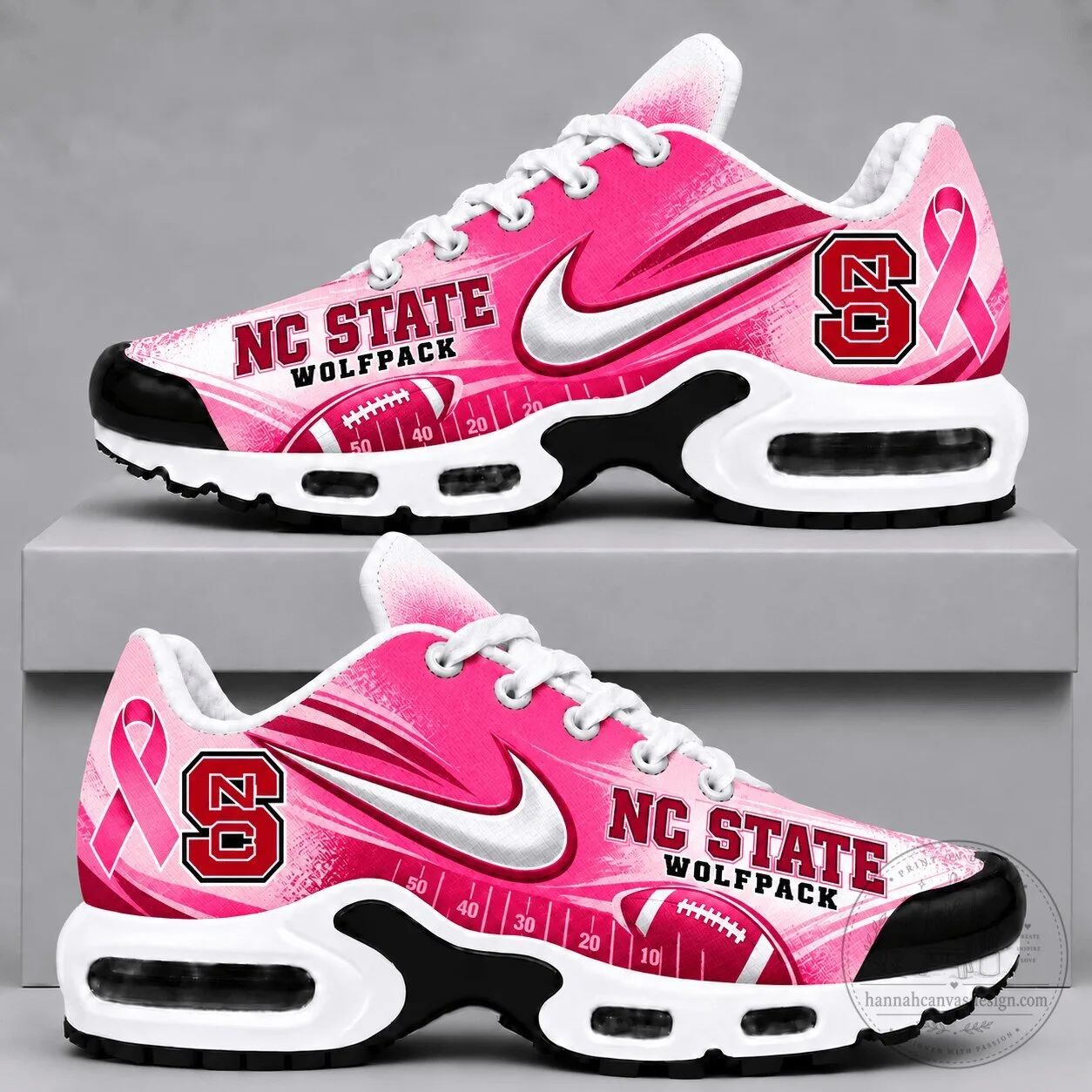 NC State Wolfpack Breast Cancer Awareness Pink Air Max Shoes