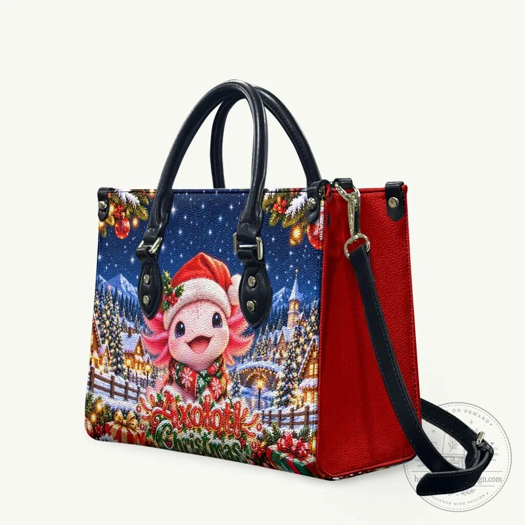 Cute Axolotl Christmas Winter Wonderland Holiday Shoulder Bag