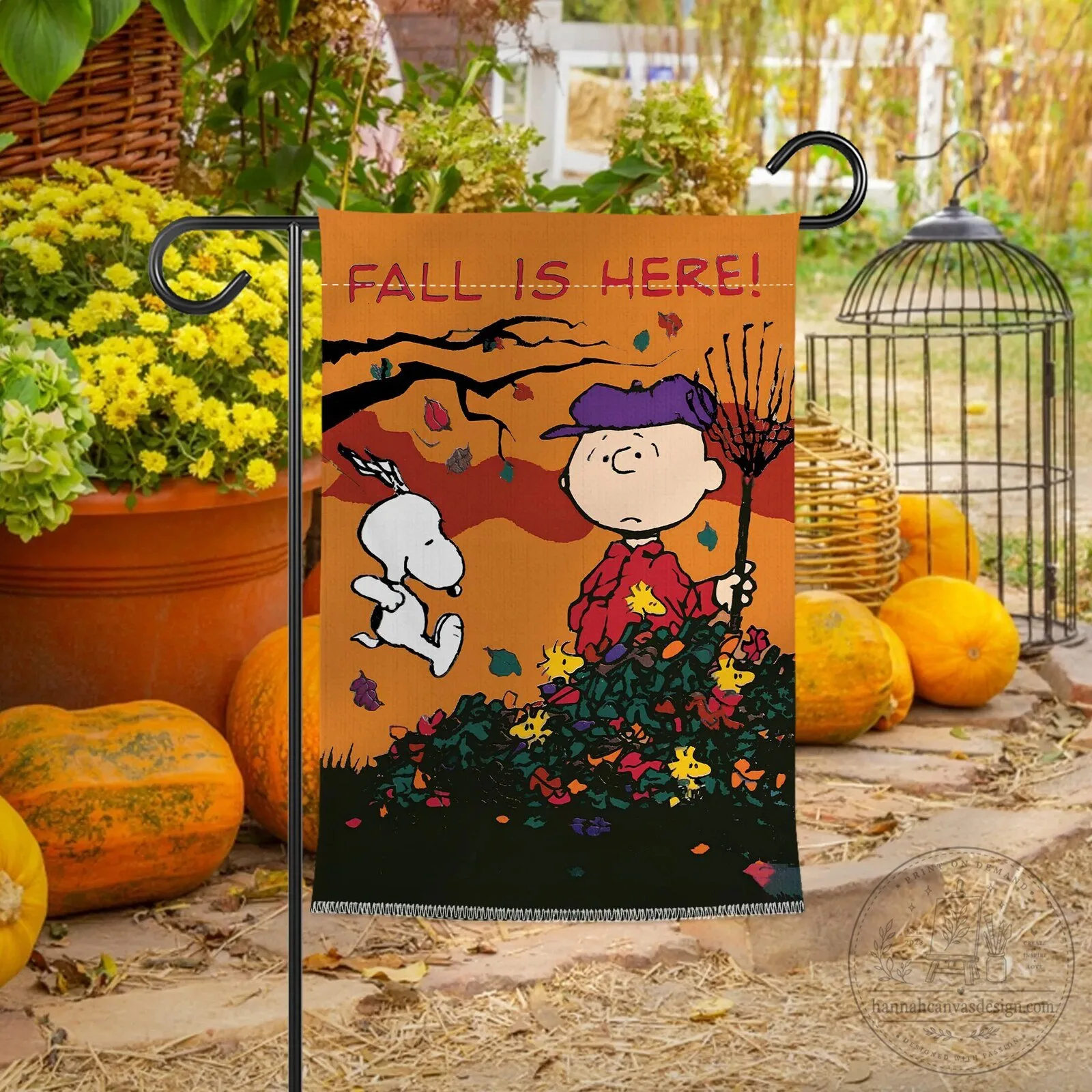 Snoopy Charlie Brown Fall Is Here Autumn Leaves Garden Flag 5 Snoopy Charlie Brown Fall Is Here Autumn Leaves Garden Flag