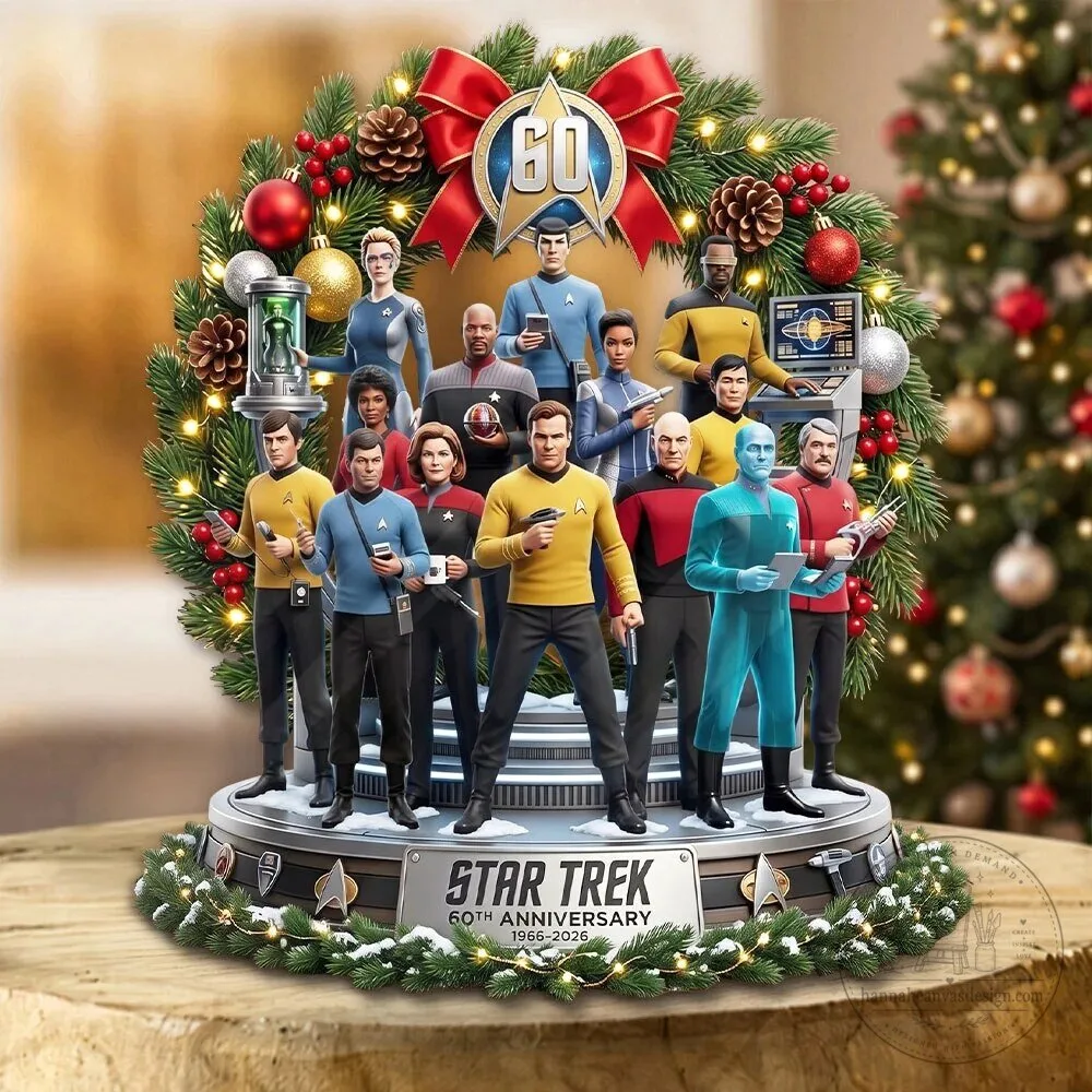 Star Trek 60th Anniversary Christmas Wreath Acrylic Plaque