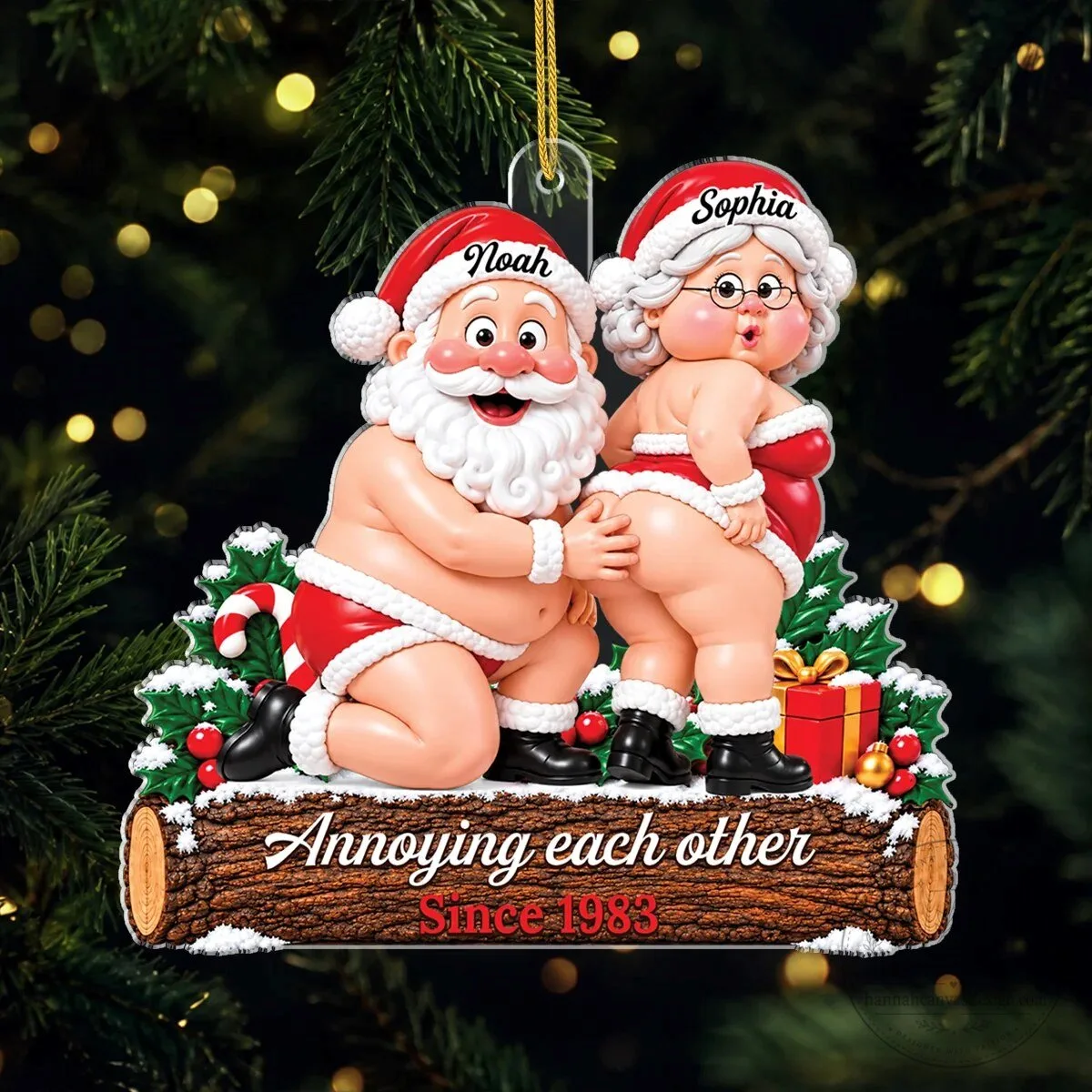 Personalized Santa Couple Growing Old Together Christmas Tree Ornament 7 Personalized Santa Couple Growing Old Together Christmas Tree Ornament