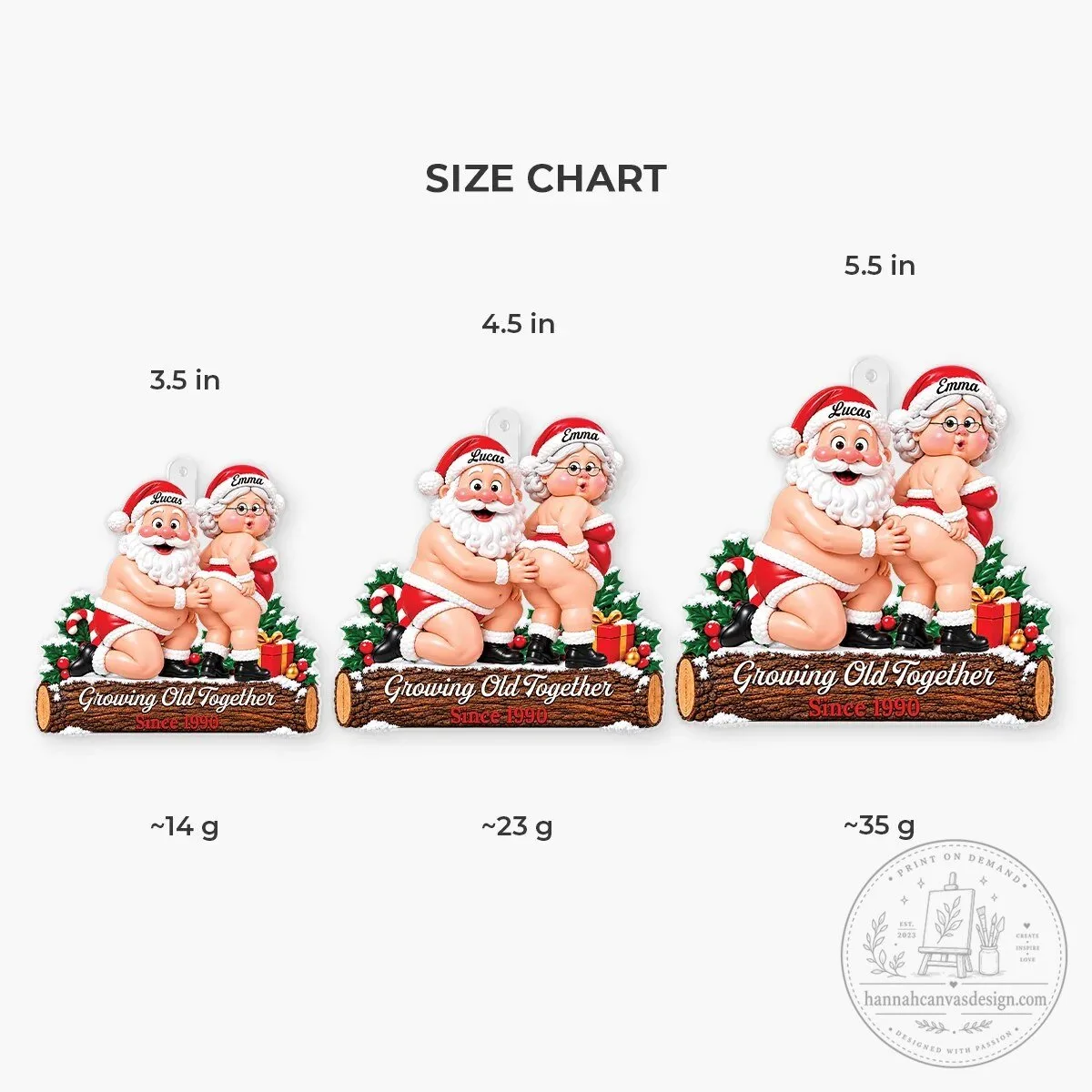 Personalized Santa Couple Growing Old Together Christmas Tree Ornament 9 Personalized Santa Couple Growing Old Together Christmas Tree Ornament