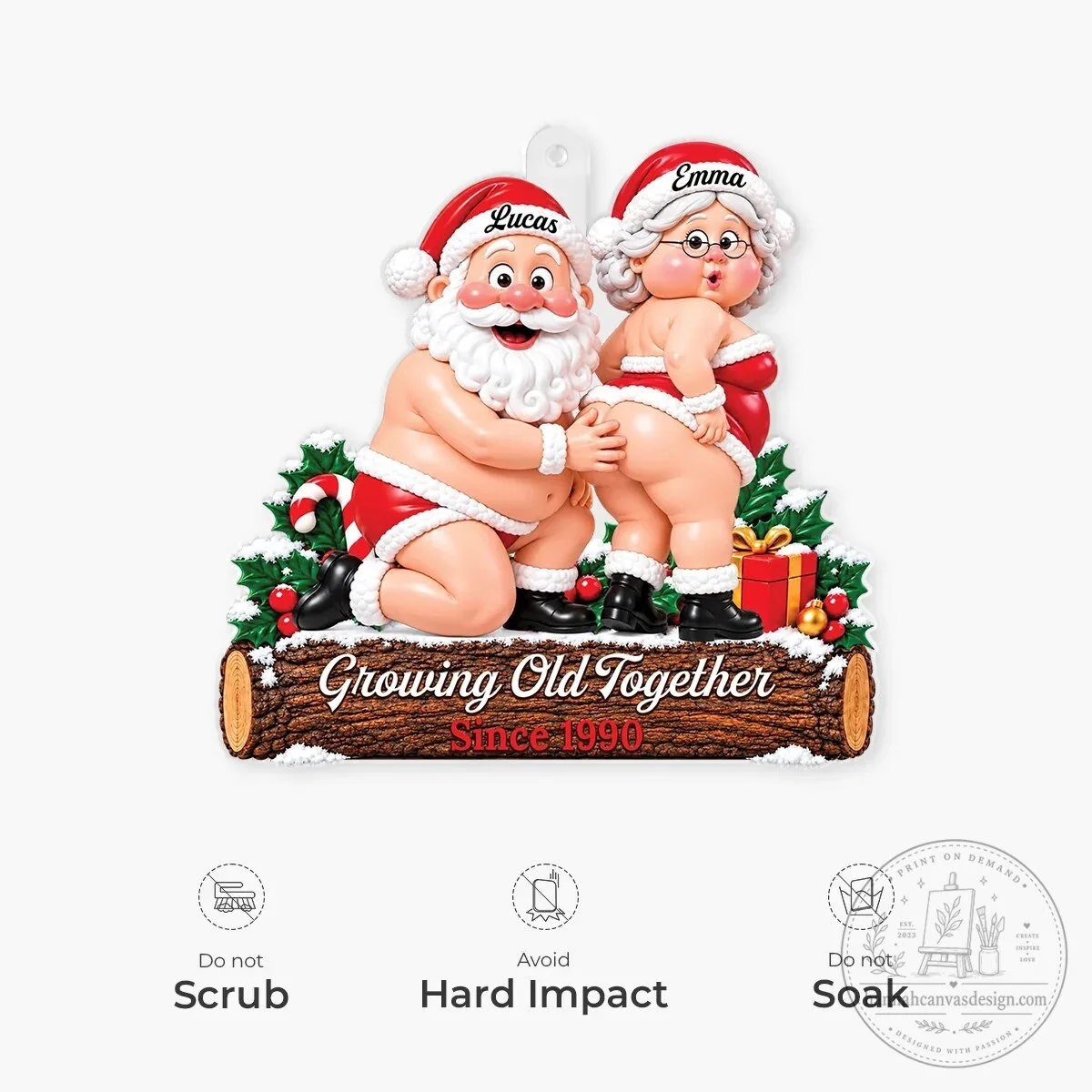 Personalized Santa Couple Growing Old Together Christmas Tree Ornament 10 Personalized Santa Couple Growing Old Together Christmas Tree Ornament