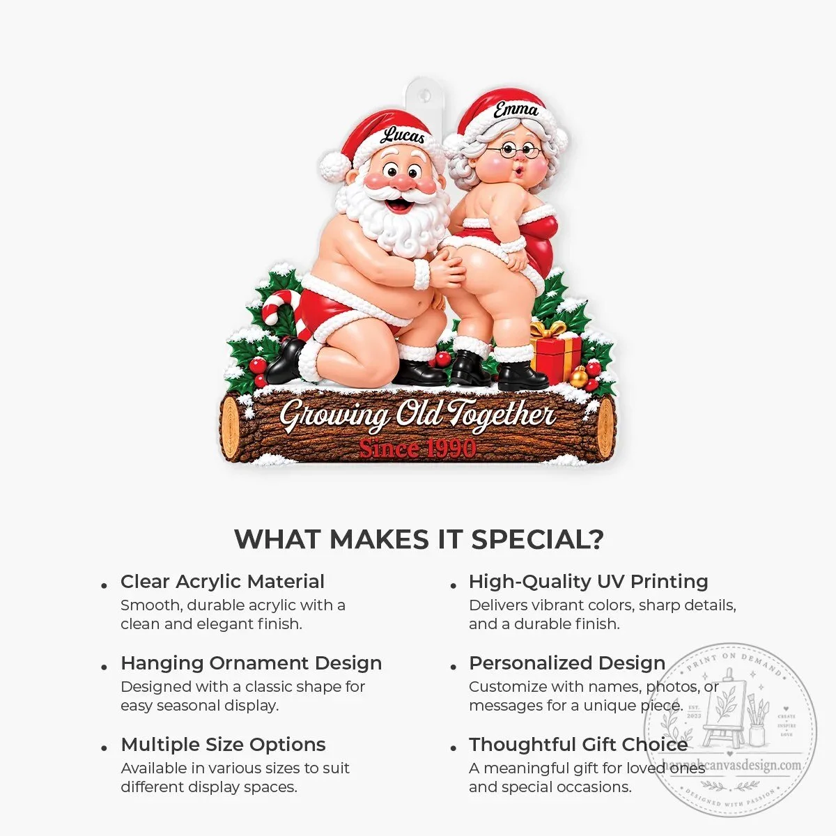 Personalized Santa Couple Growing Old Together Christmas Tree Ornament 11 Personalized Santa Couple Growing Old Together Christmas Tree Ornament