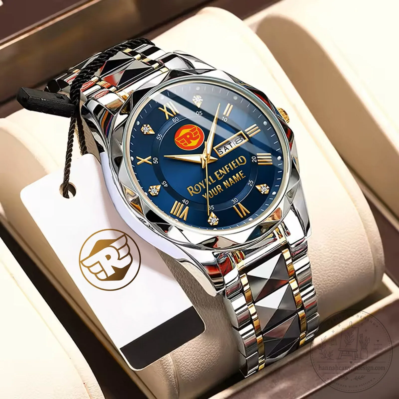 Royal Enfield Custom Name Elegant Fashion Design Men's Watch