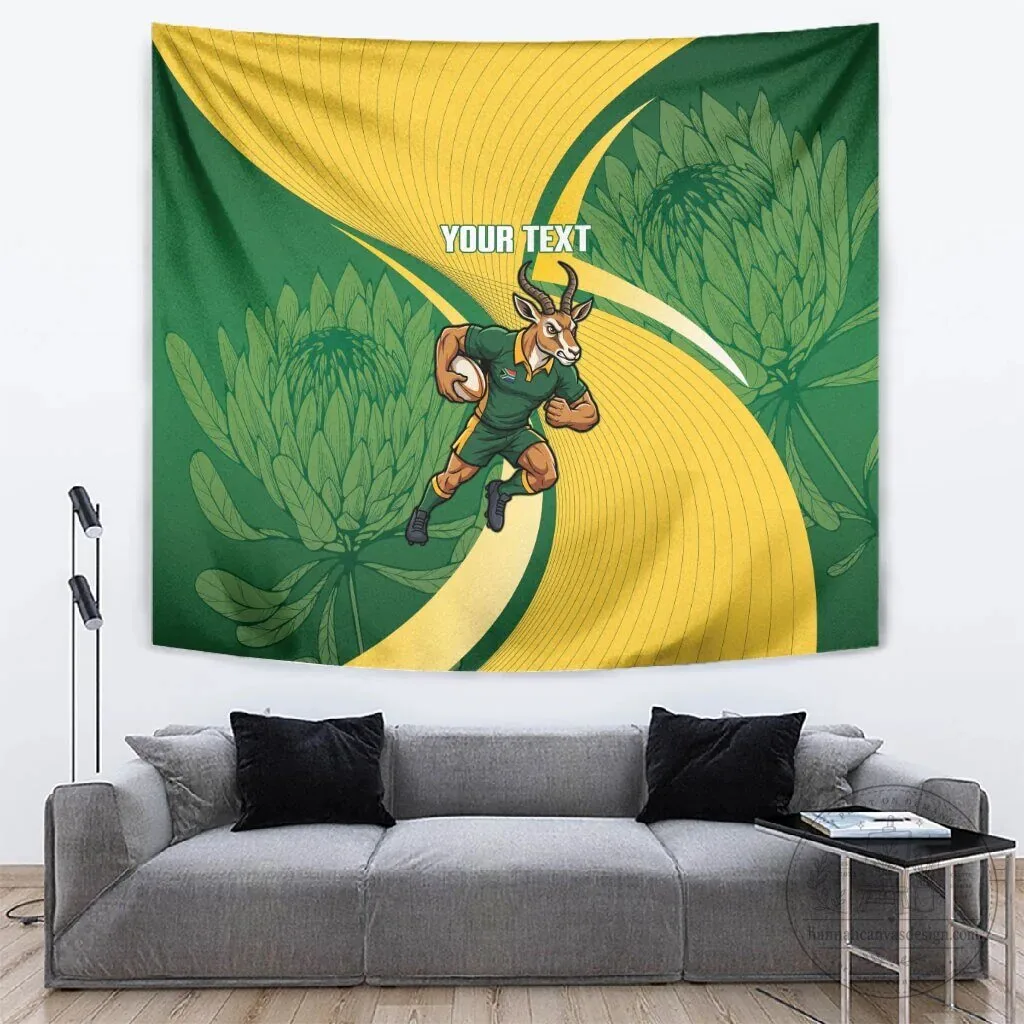 South Africa Rugby Springboks Mascot Custom Wall Tapestry