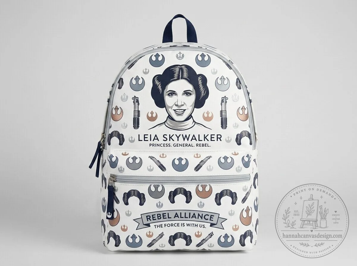 Star Wars Princess Leia Skywalker Rebel Alliance White Backpack