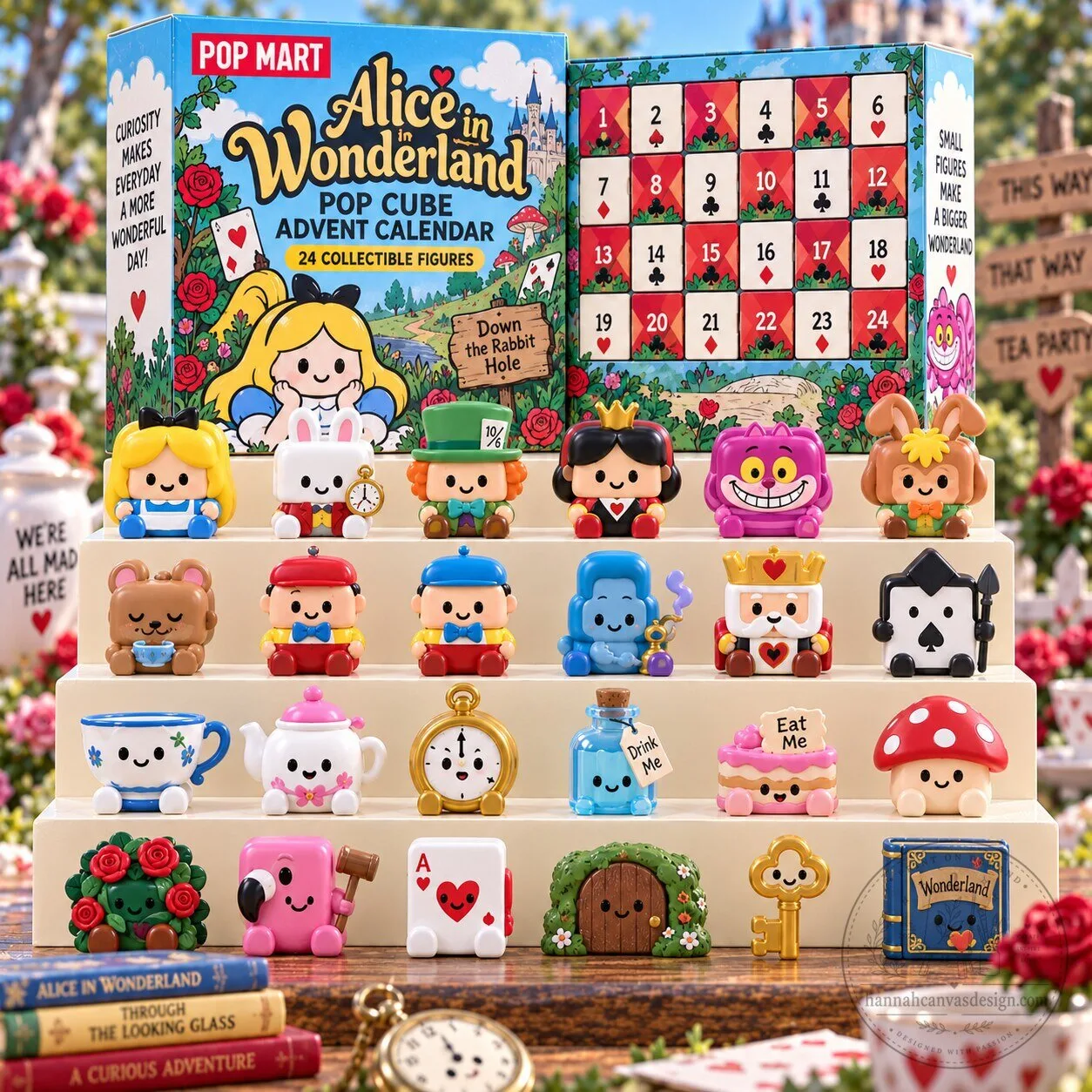 Alice in Wonderland Pop Cube Advent Calendar 24 Collectible Figures Blind Box