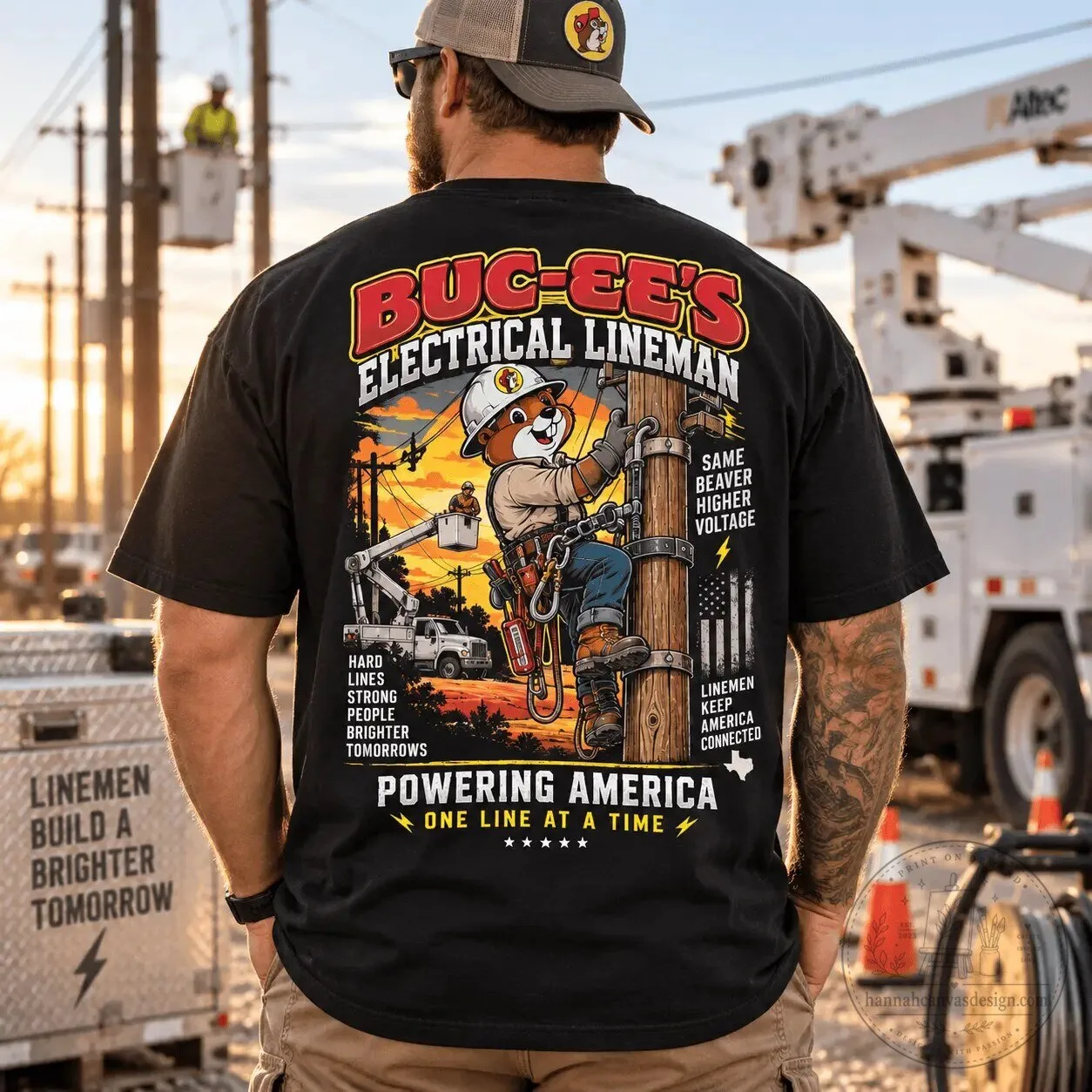 Buc-ee's Electrical Lineman Powering America One Line At A Time T-Shirt 6 buc ee s electrical lineman powering america one line at a time t shirt gallery 1