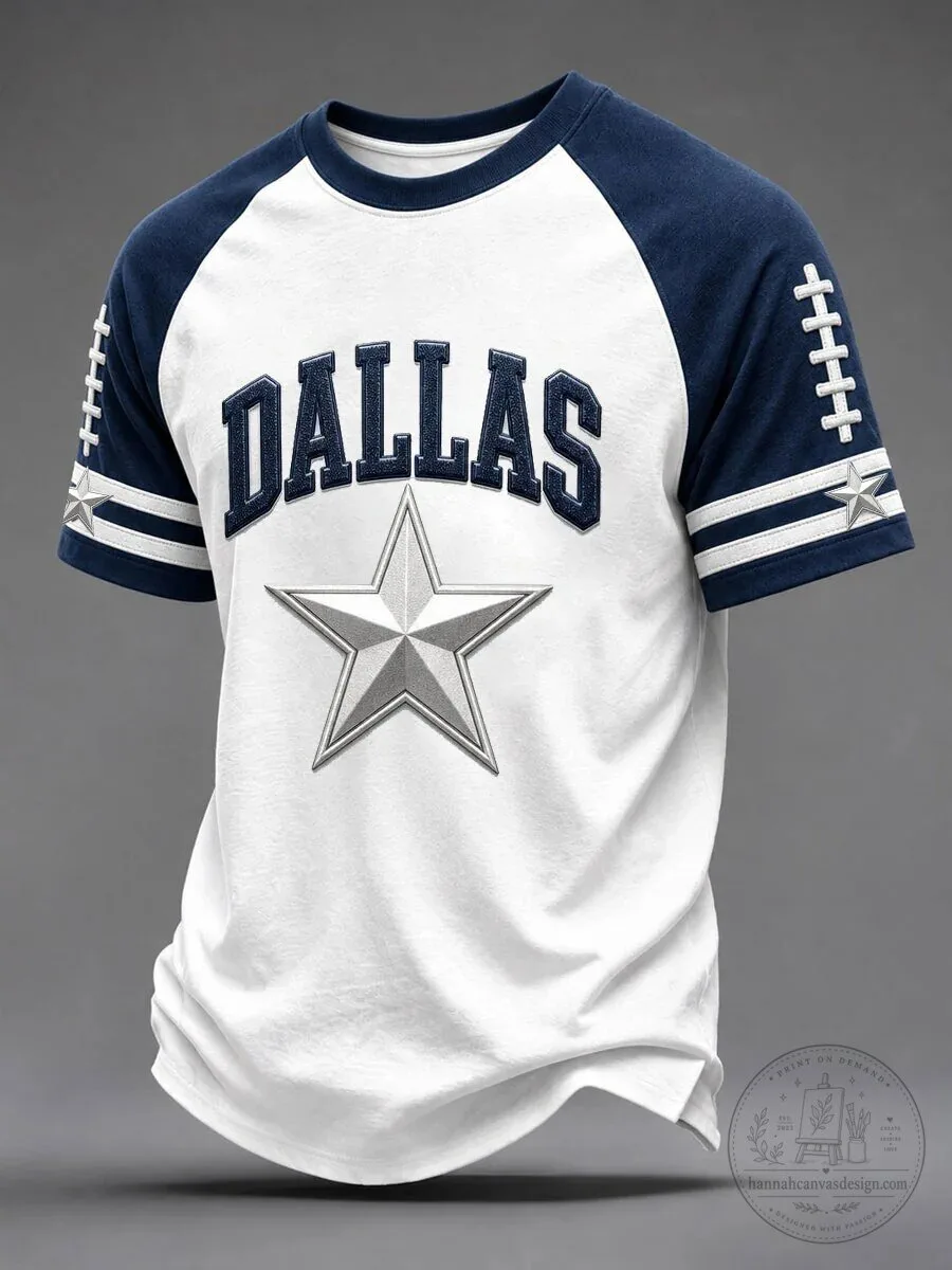 Dallas Cowboys Football Fan Gameday Short Sleeve Raglan T-Shirt