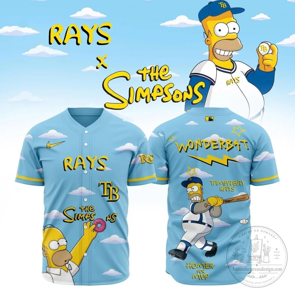 Tampa Bay Rays The Simpsons Homer Simpson Baseball Jersey