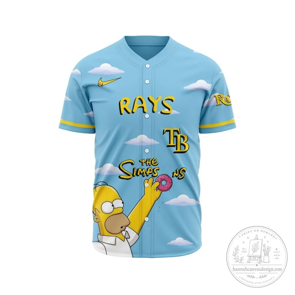 Tampa Bay Rays The Simpsons Homer Simpson Baseball Jersey 4 Tampa Bay Rays The Simpsons Homer Simpson Baseball Jersey