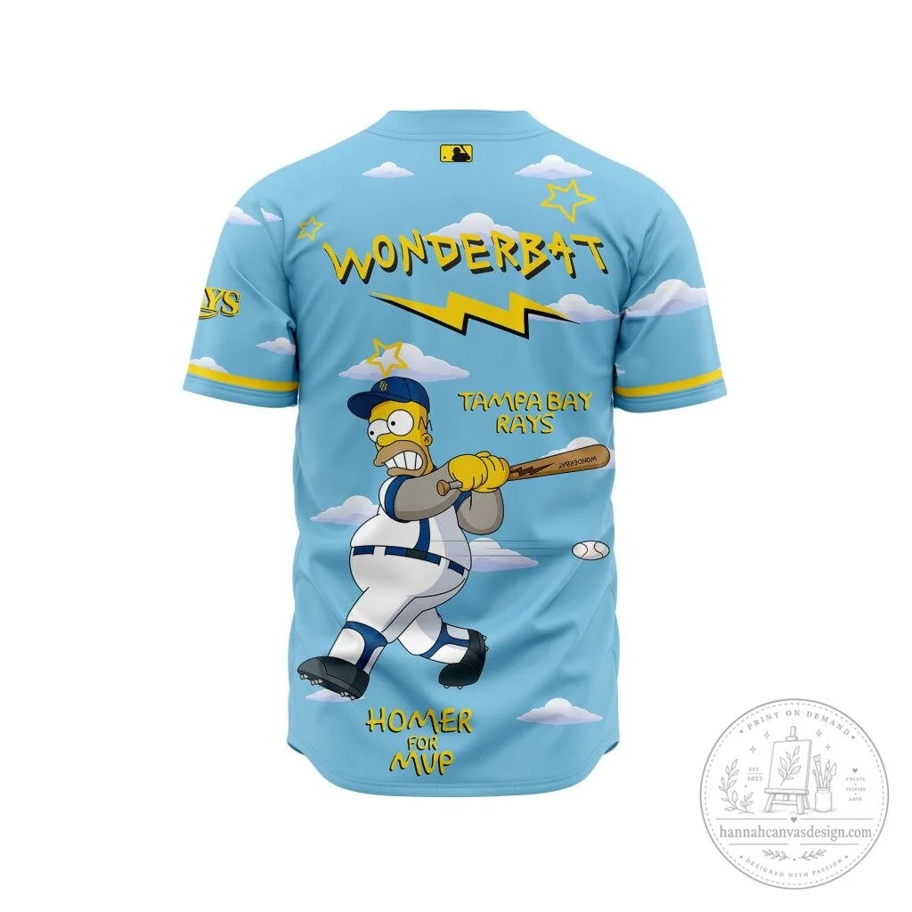 Tampa Bay Rays The Simpsons Homer Simpson Baseball Jersey 5 Tampa Bay Rays The Simpsons Homer Simpson Baseball Jersey