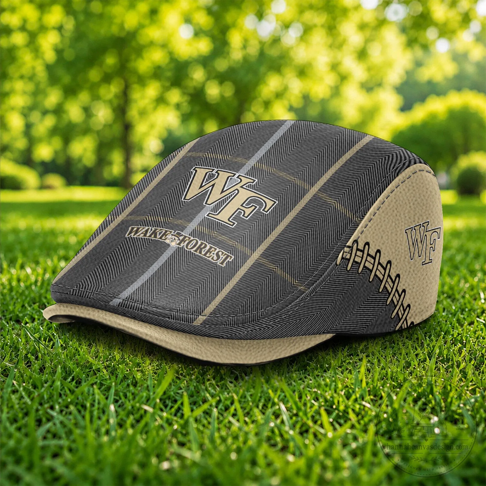 Wake Forest Demon Deacons NCAA Golf Flat Cap, Plaid Ivy League Cap Hat