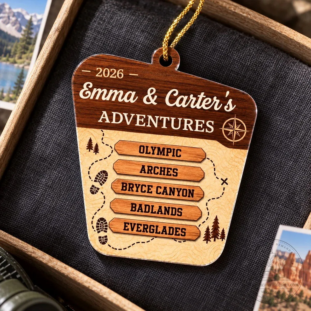 Personalized National Park Adventures Acrylic Christmas Ornament 9 Personalized National Park Adventures Acrylic Christmas Ornament