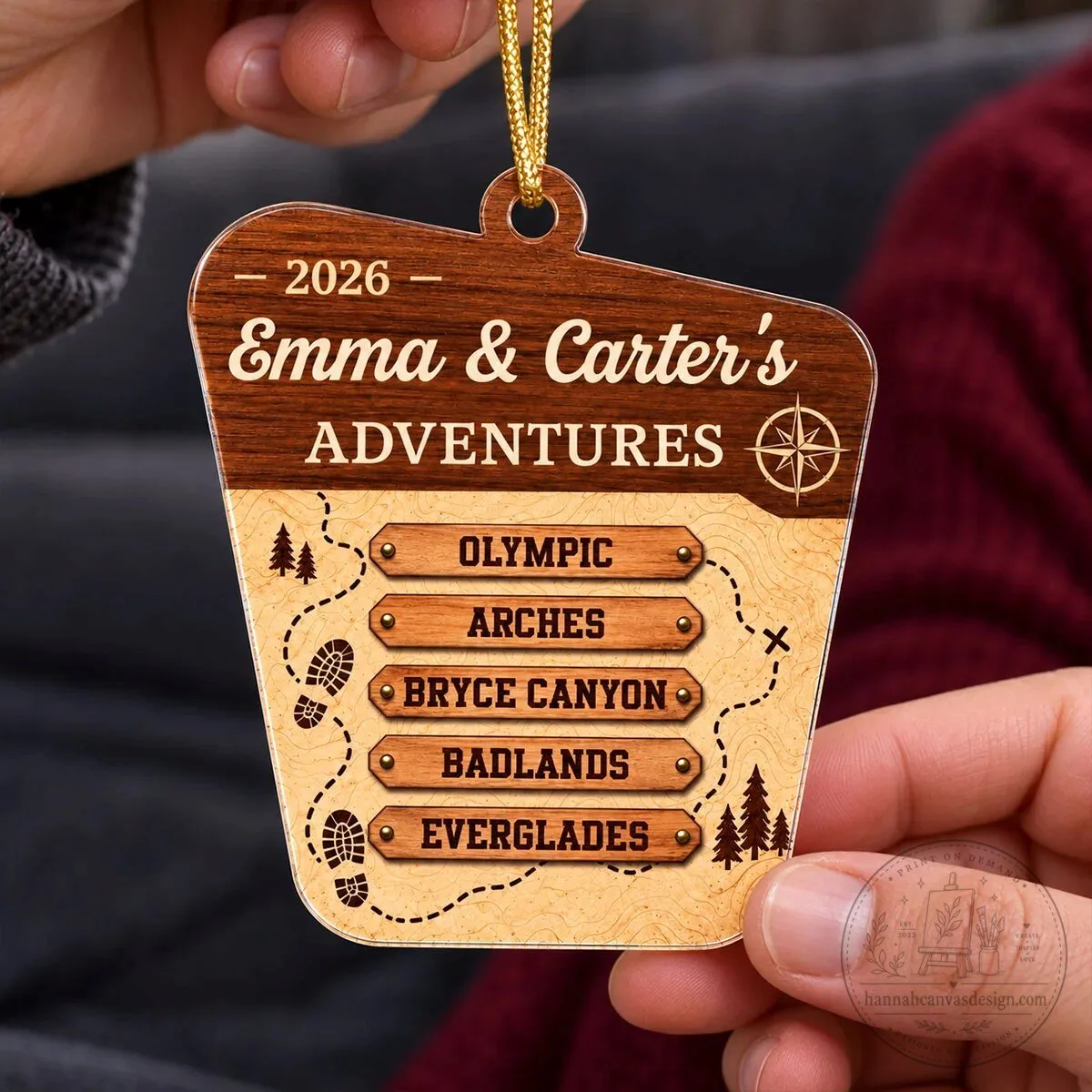 Personalized National Park Adventures Acrylic Christmas Ornament 11 Personalized National Park Adventures Acrylic Christmas Ornament