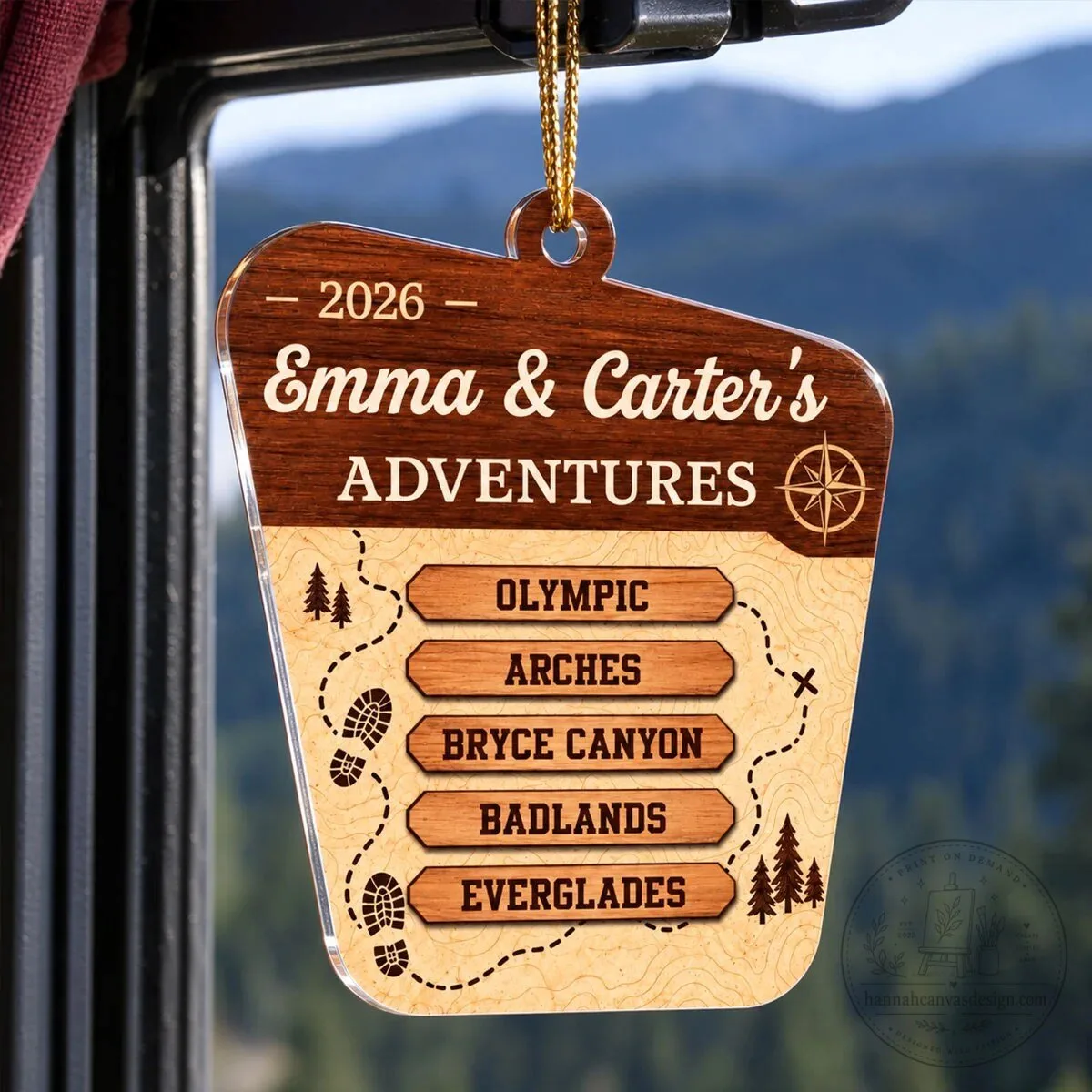 Personalized National Park Adventures Acrylic Christmas Ornament 12 Personalized National Park Adventures Acrylic Christmas Ornament